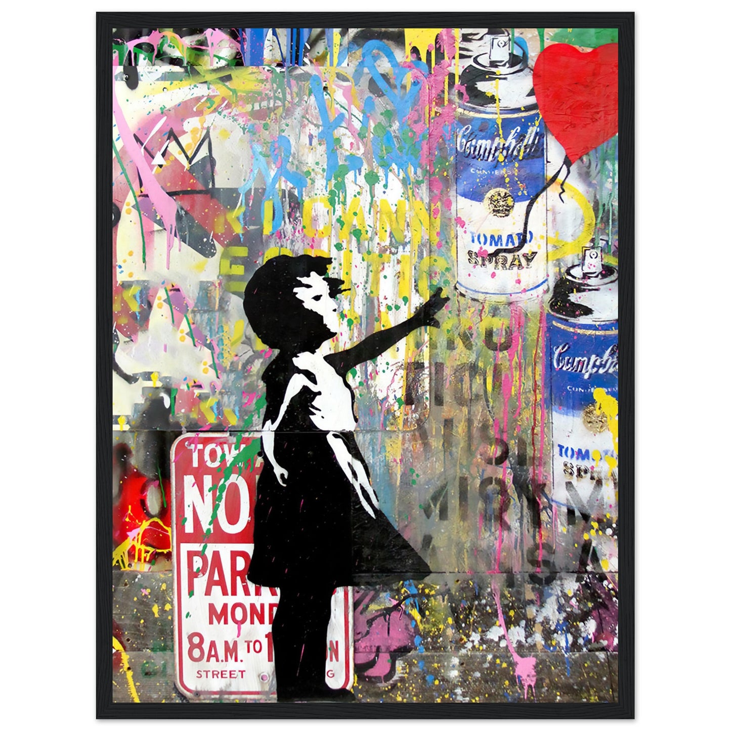 Girl with Balloon - Graffiti Art - Poster