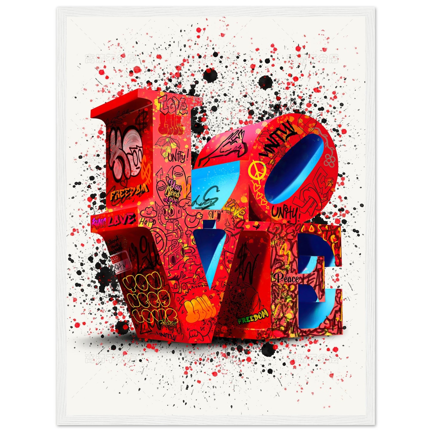 Liebe - Graffiti-Kunst - Poster 