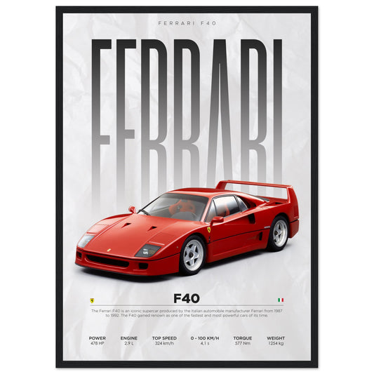 Ferrari - F40 - Poster