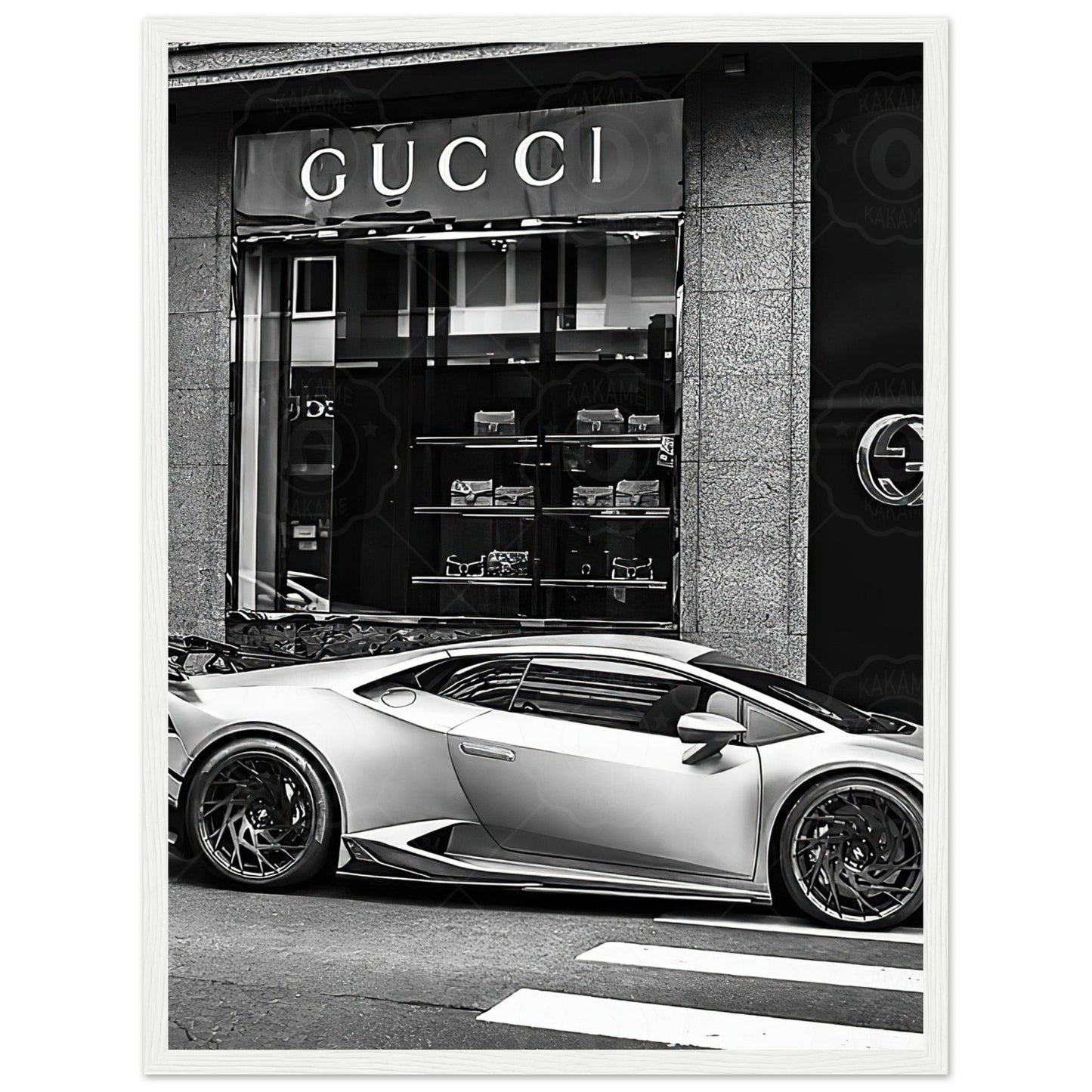 Lambo im Gucci Store – Retro-Kunst – Poster