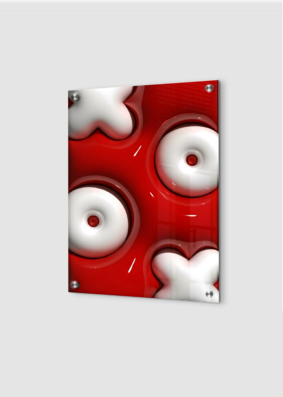 White on Red - 3D - Art