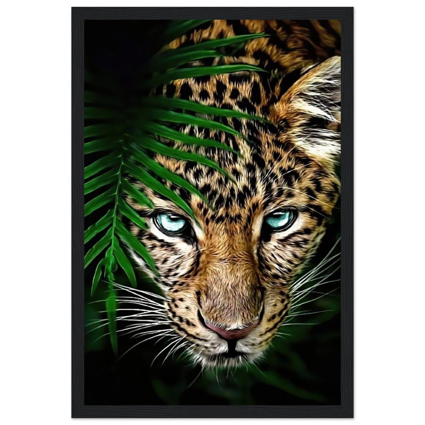 Leopard - Green Plant - Poster