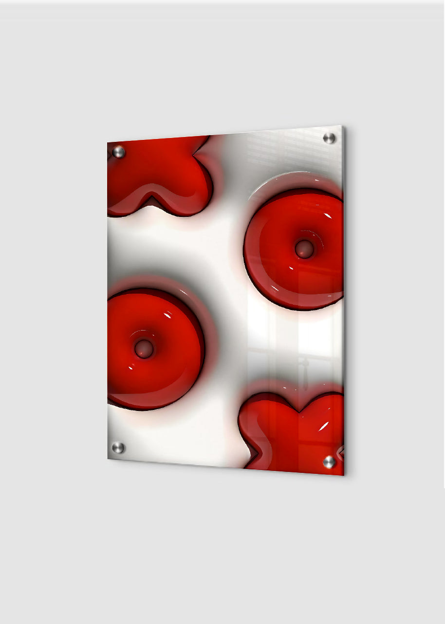 Red on White - 3D - Art