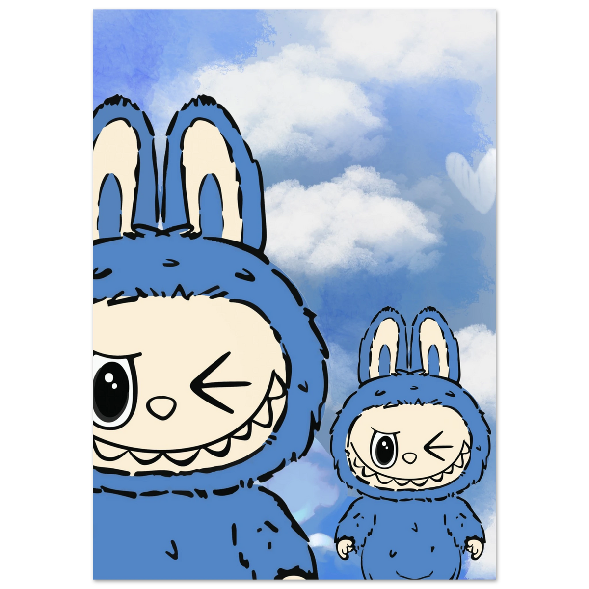 Labubu Pfp Blue Labubu – Blue Duo – Poster – Posters-4u