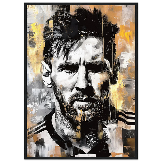 Lionel Messi Gold Portrait – Football – Poster