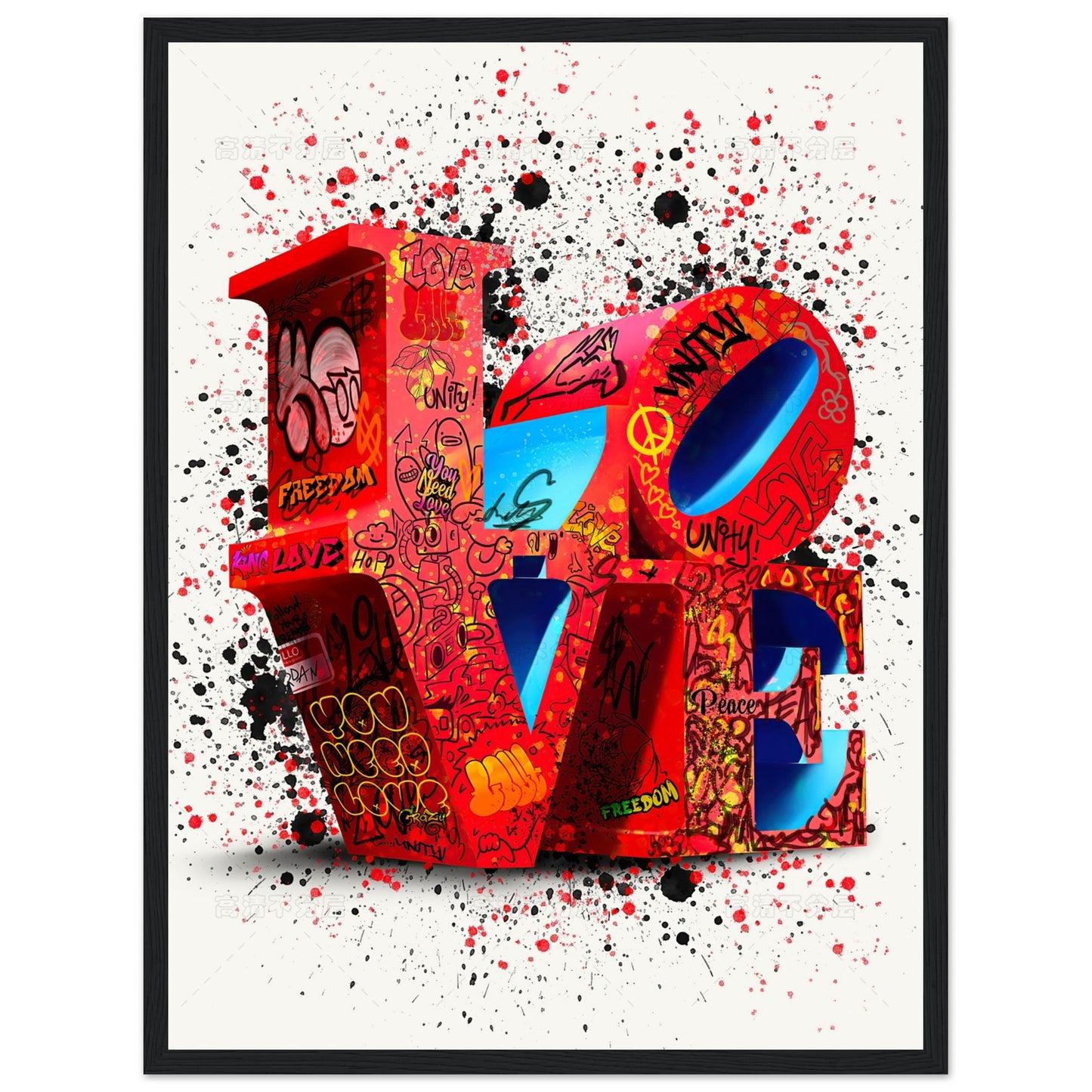 Liebe - Graffiti-Kunst - Poster 