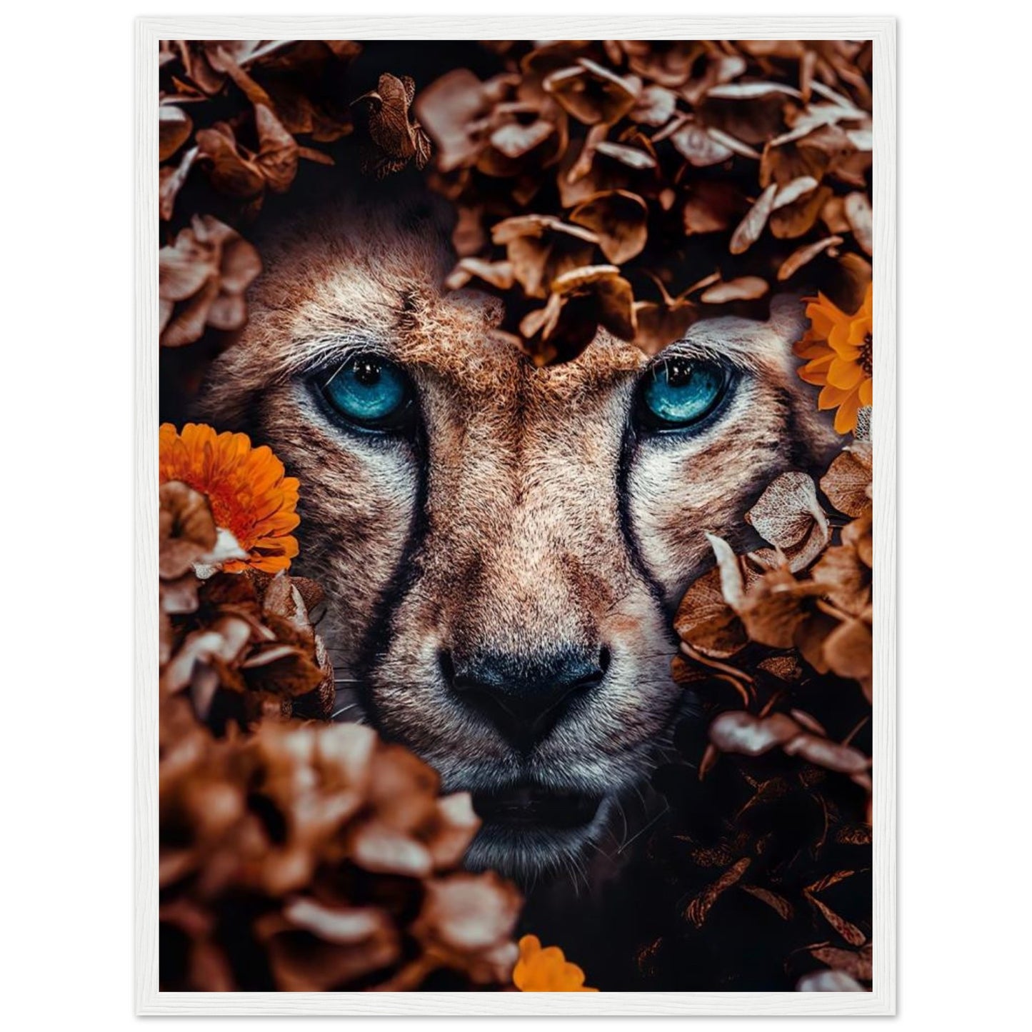 Cheetah - Leaves - Poster