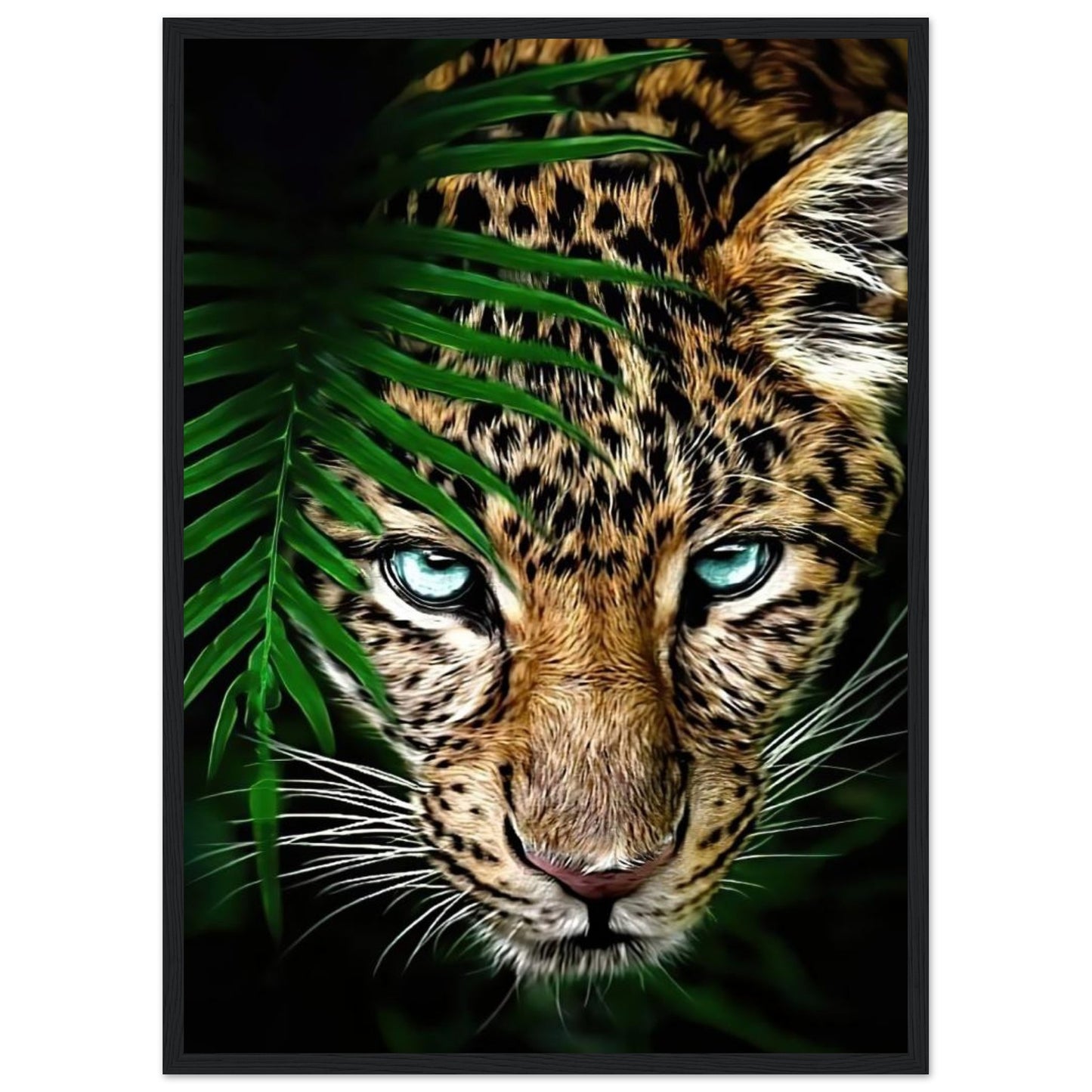 Leopard - Green Plant - Poster