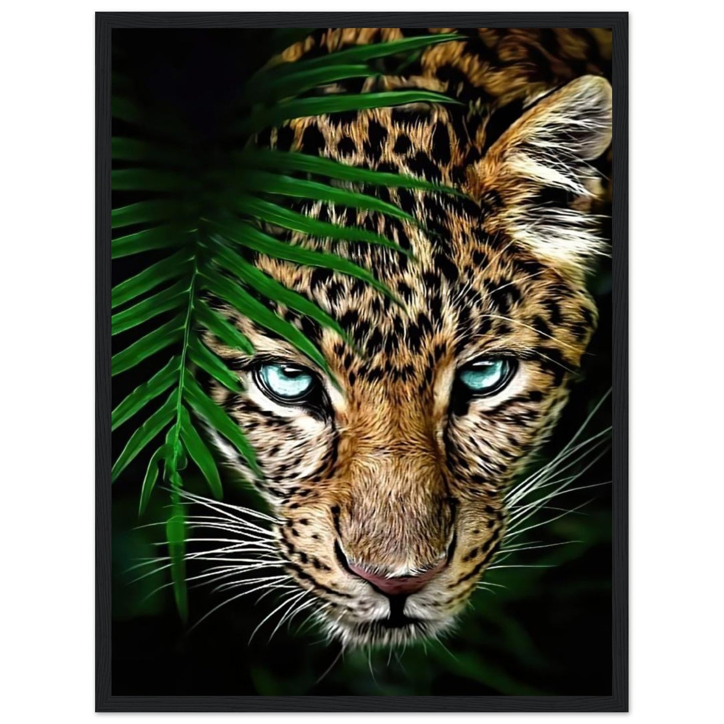 Leopard - Green Plant - Poster