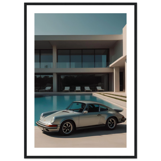 Porsche – 911 Poolside Elegance (White Border) – Poster