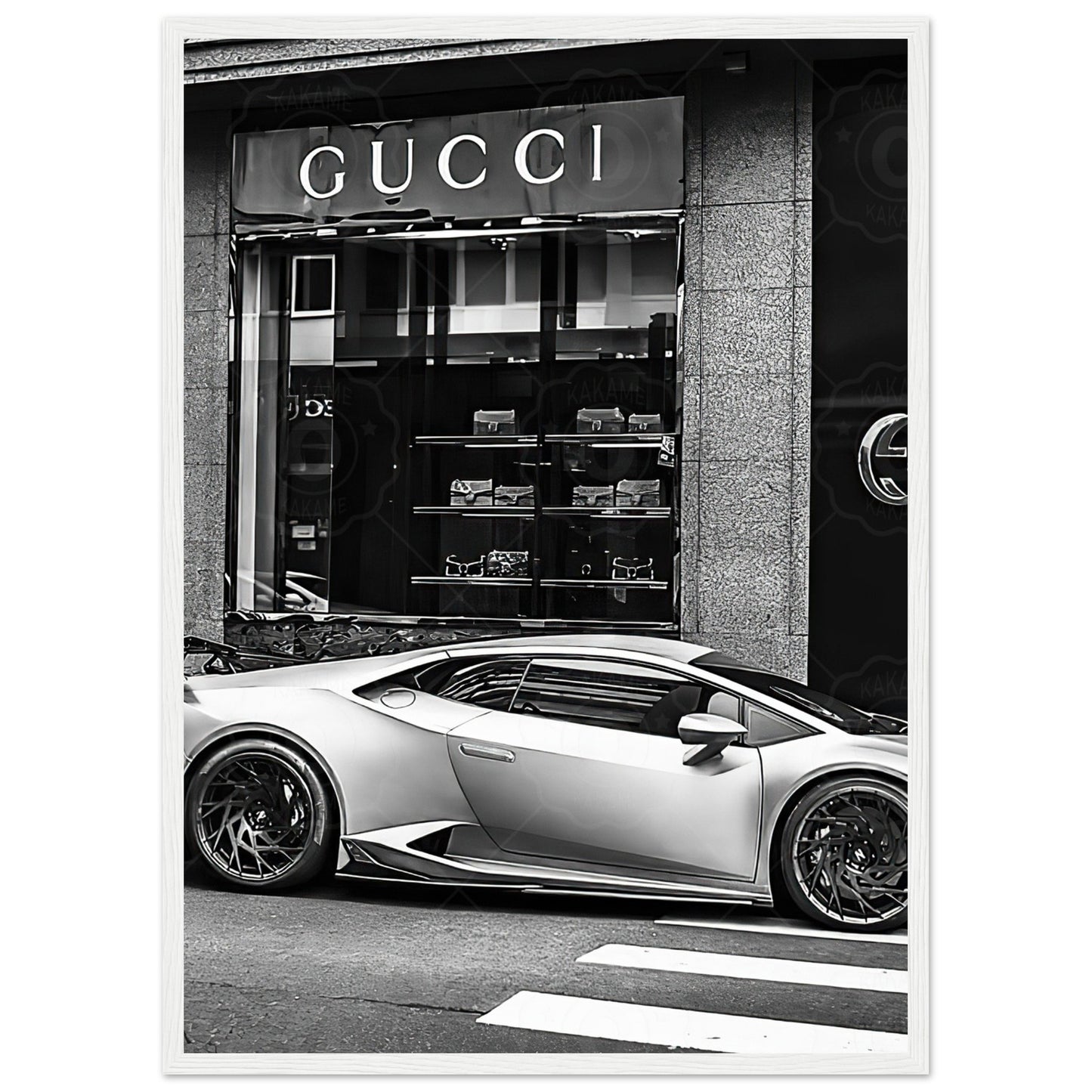 Lambo im Gucci Store – Retro-Kunst – Poster