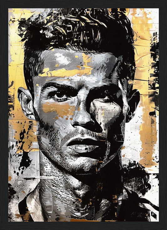Cristiano Ronaldo Gold Portrait – Football – Poster