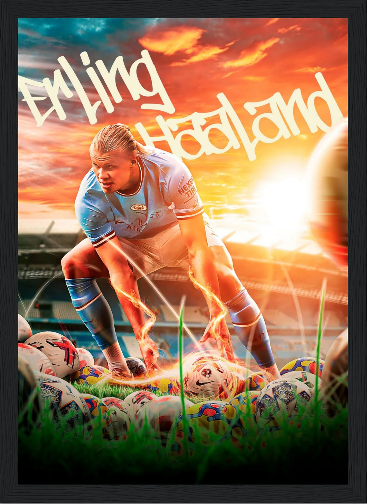 Erling Haaland Power Strike – Football – Poster