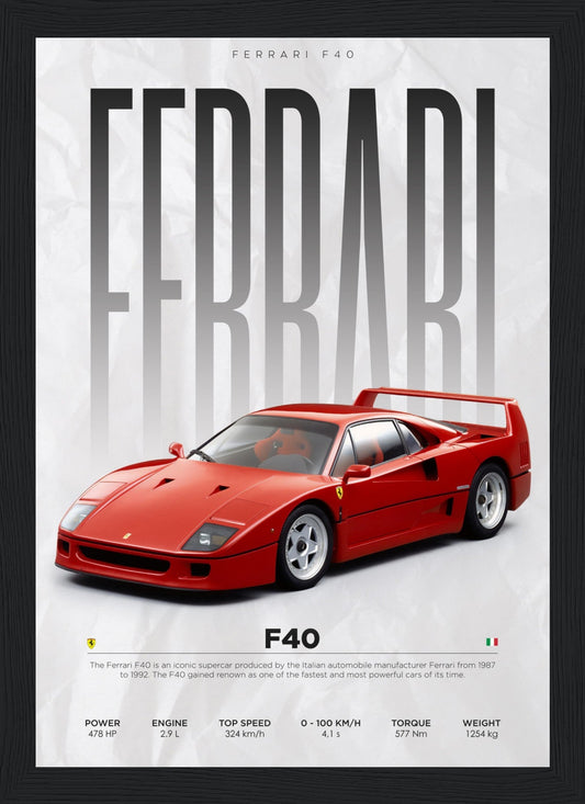 Ferrari - F40 - Poster