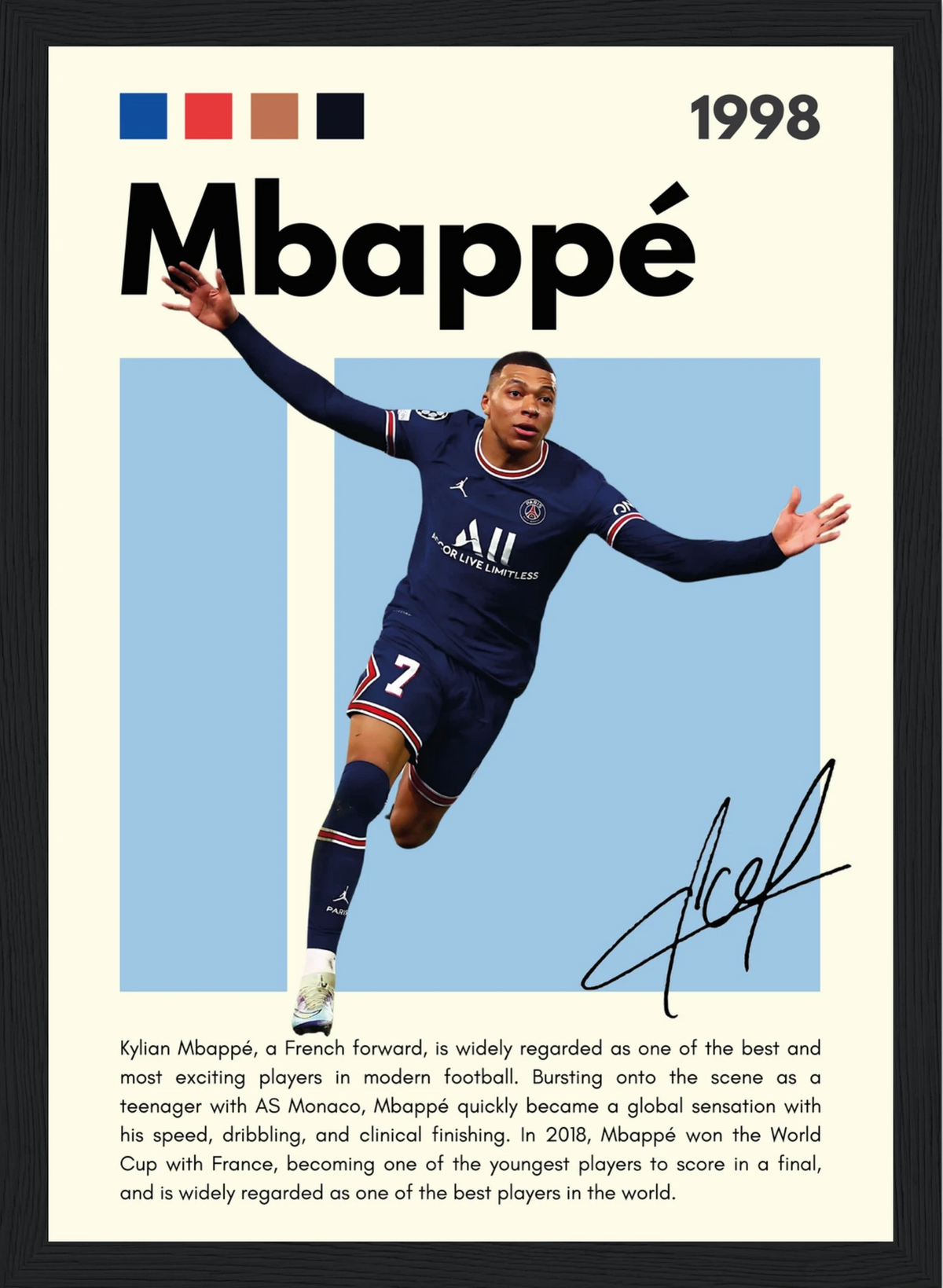 Kylian Mbappé – Football – Poster