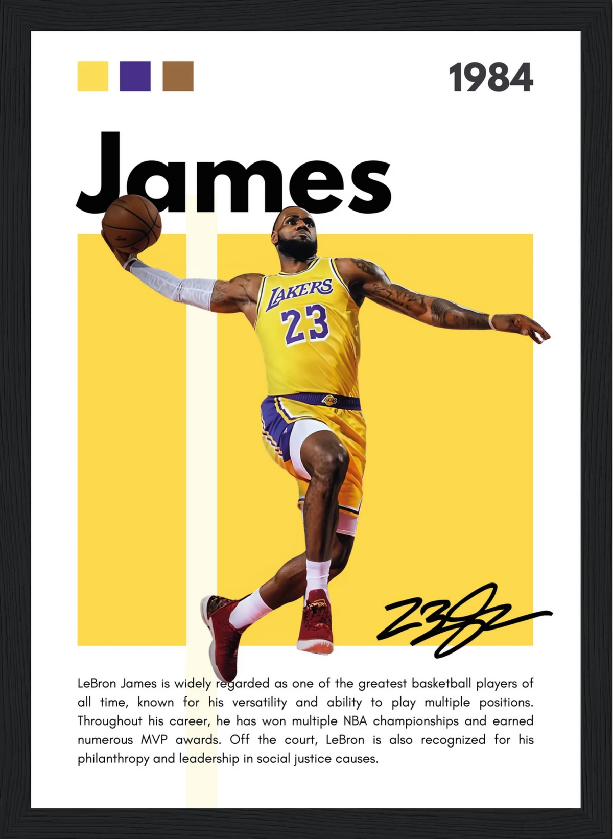 LeBron James – NBA – Poster (Yellow)