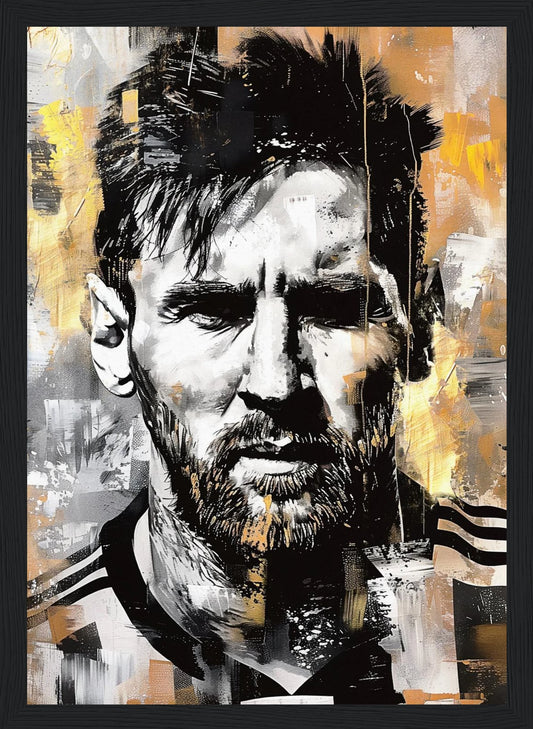 Lionel Messi Gold Portrait – Football – Poster