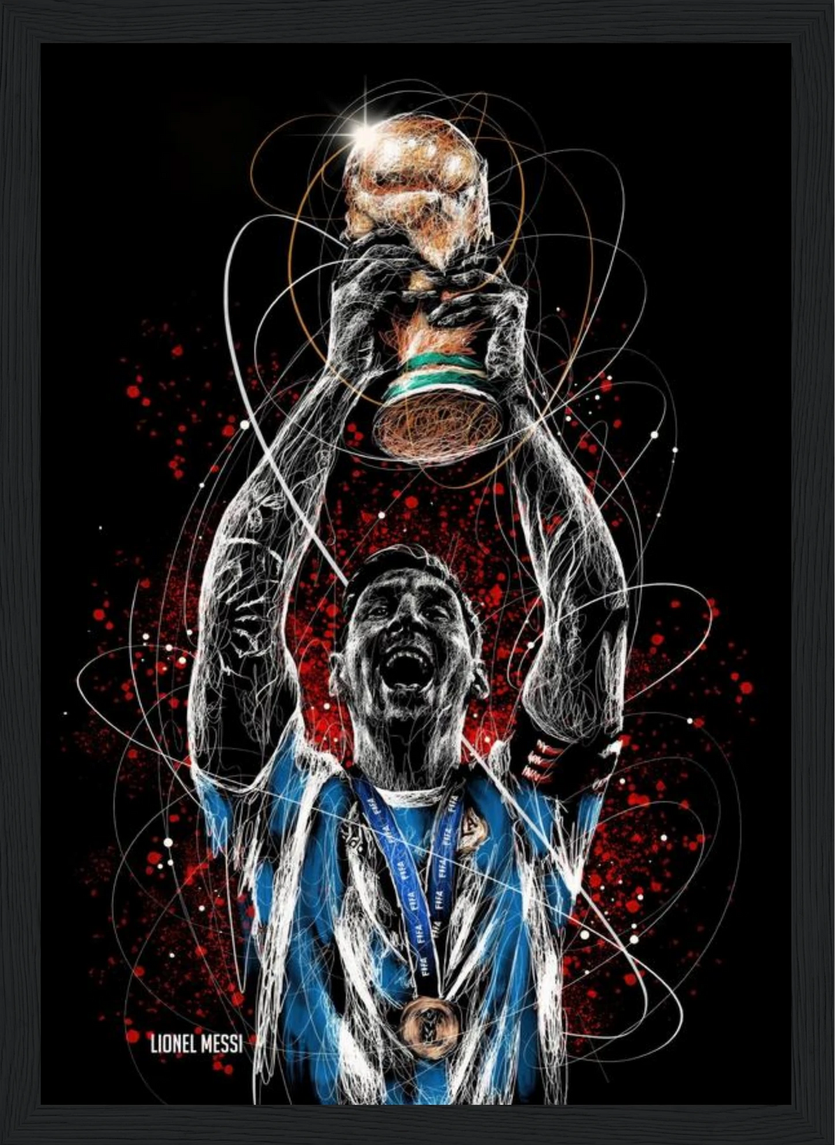 Lionel Messi World Cup Triumph – Football – Poster
