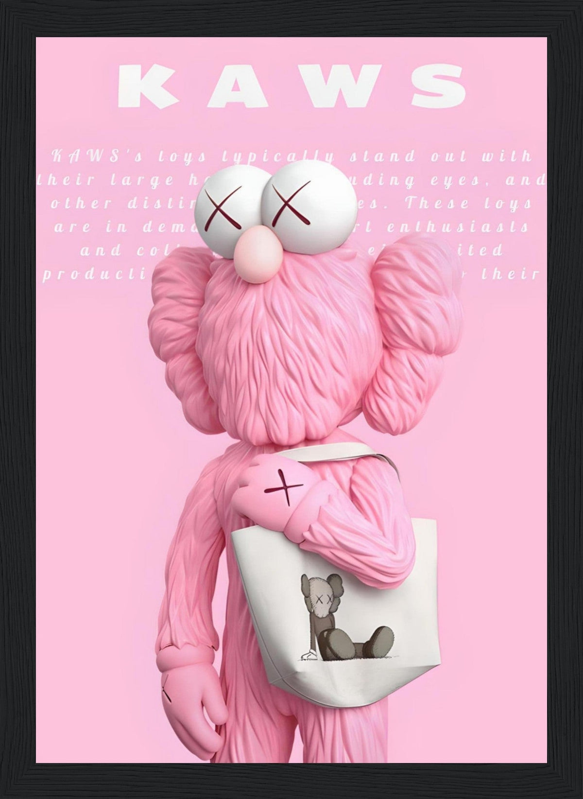 Pink Kaws - With Purse - Poster