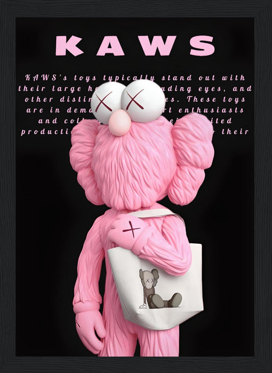 Pink Kaws - With Purse - Poster