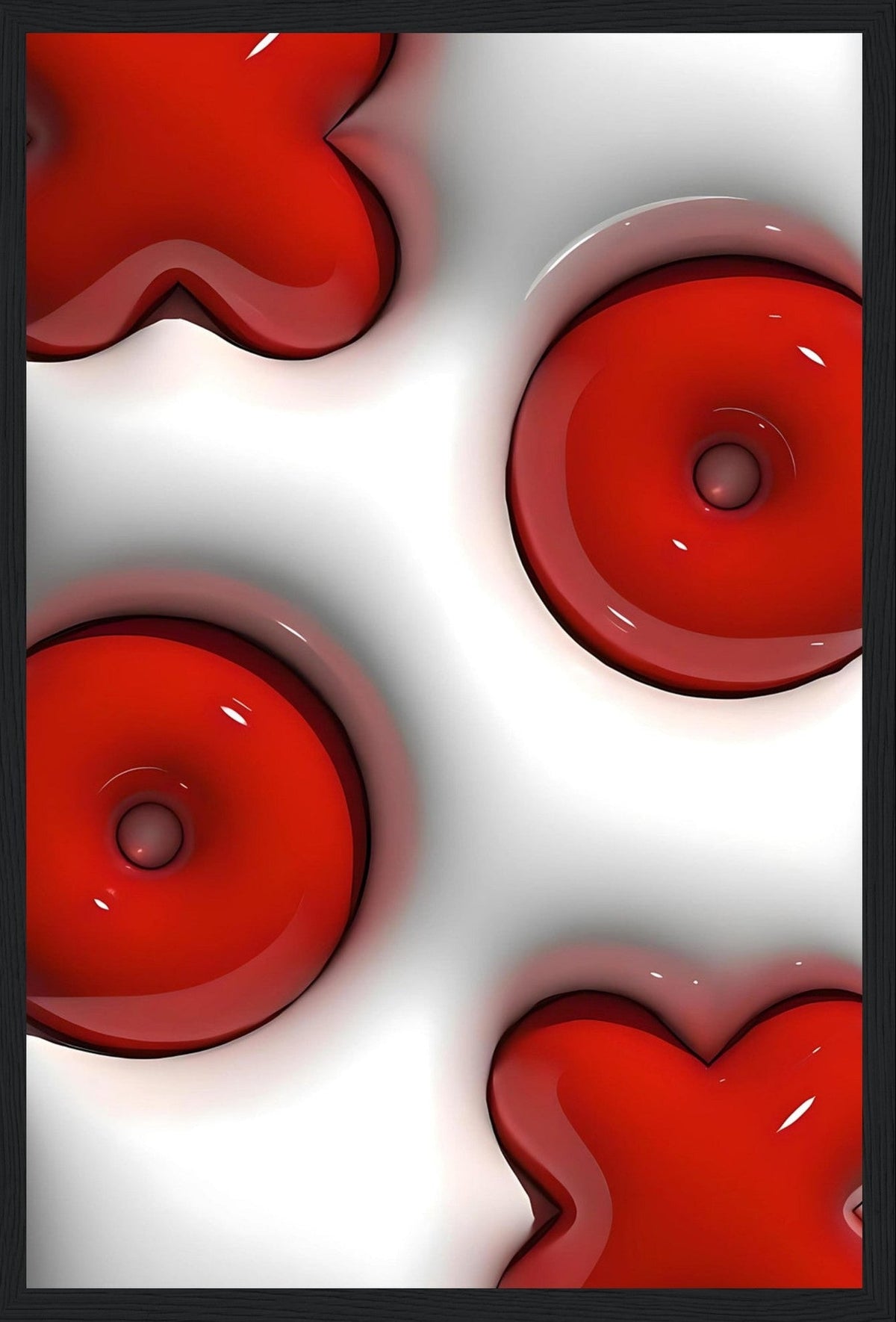 Red on White - 3D - Art