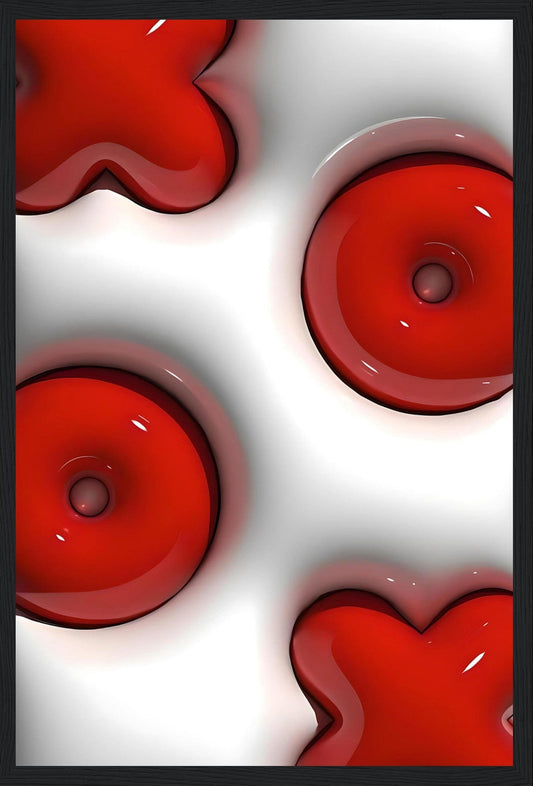 Red on White - 3D - Art
