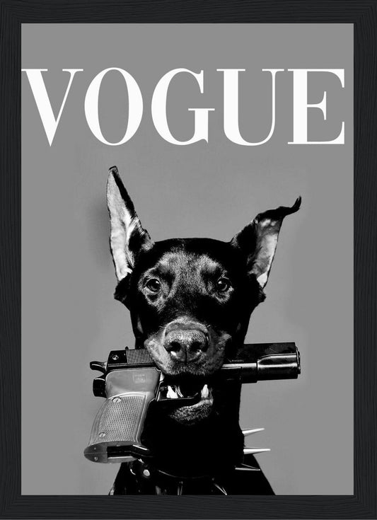 Vogue - Black Doberman - Poster