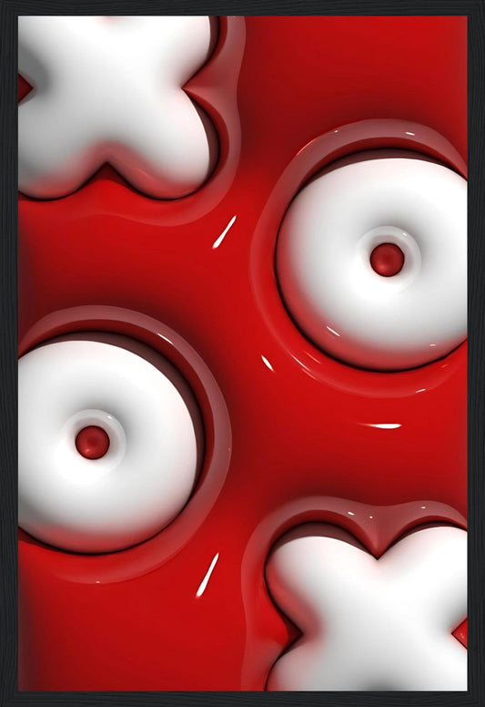 White on Red - 3D - Art