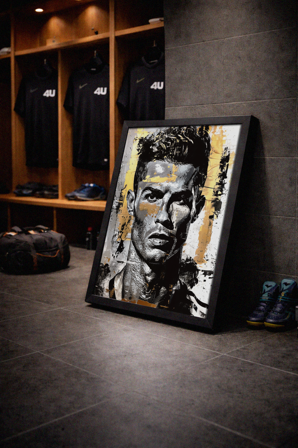 Cristiano Ronaldo Gold Portrait – Football – Poster
