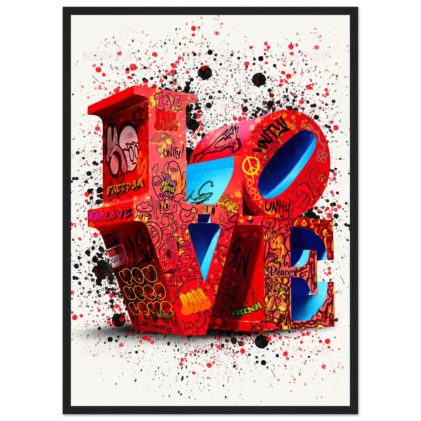 Liebe - Graffiti-Kunst - Poster 