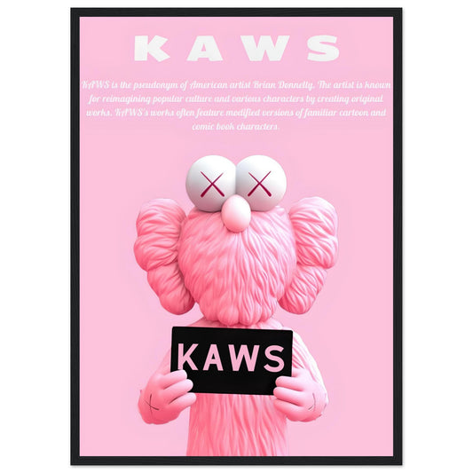 Pink Kaws - With Sign - Poster