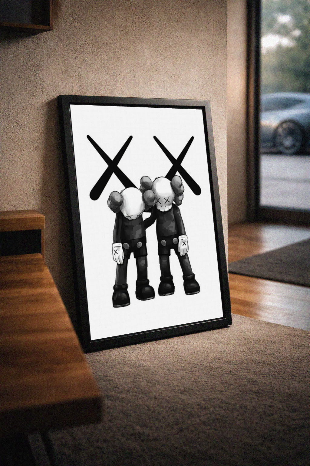 Schwarz&amp;Weiß - Kaws - Poster